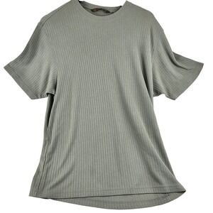 John Henry Shirt Men's L/G Sage Green‎ Ribbed Knit Short Sleeve T-Shirt Top